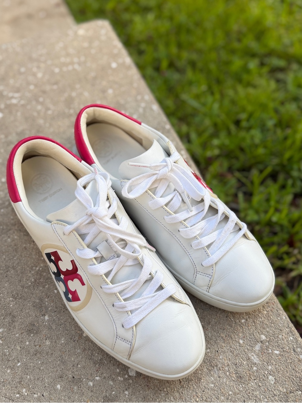Tory Burch Howell Court Leather Sneaker – White Multi Logo, women’s size9 - Picture 4 of 10